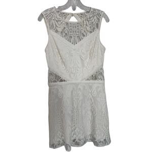 ALEXIS Cream Lace Cutout Mini Dress Size L